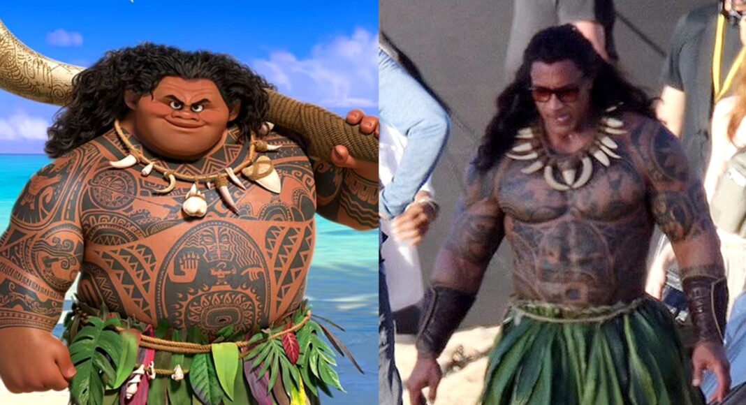 The Rock se ve igual a Maui en el live action de Moana 2