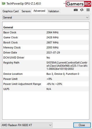 AMD Radeon RX 6600 XT GPU Z, 2 GamersRD