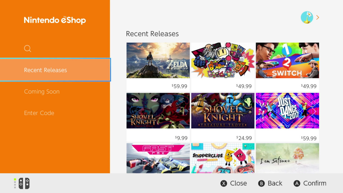 Nintendo Switch eShop - recent releases