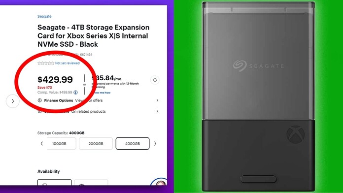 Criticas al excesivo precio de tarjeta de 4 TB para Xbox Series