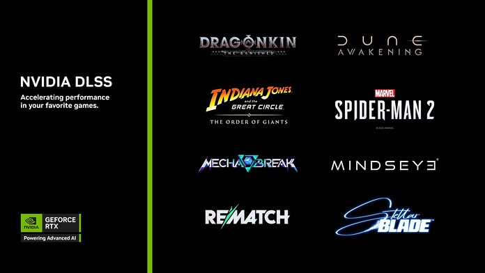 NVIDIA DLSS 4 con Multi Frame Generation llega a 8 juegos incluyendo Stellar Blade y Dune Awakening