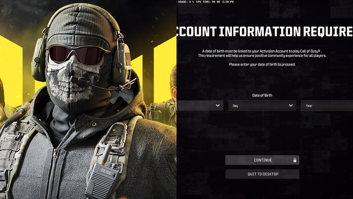 Call of Duty exige ingresar fecha de nacimiento para poder jugar