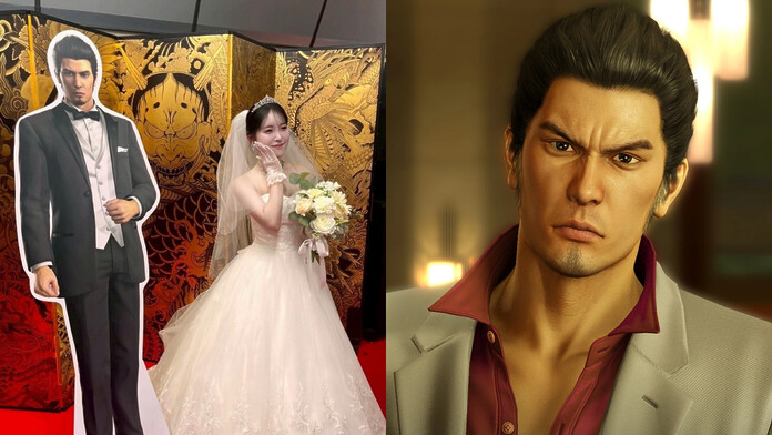 Mujer en Japón se casó con Kazuma Kiryu Mujer en Japón se casó con Kazuma Kiryu de cartón