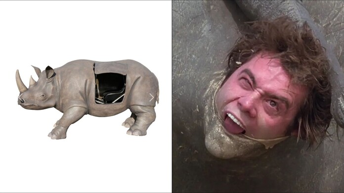 Subastan icónico Rinoceronte de la película Ace Ventura