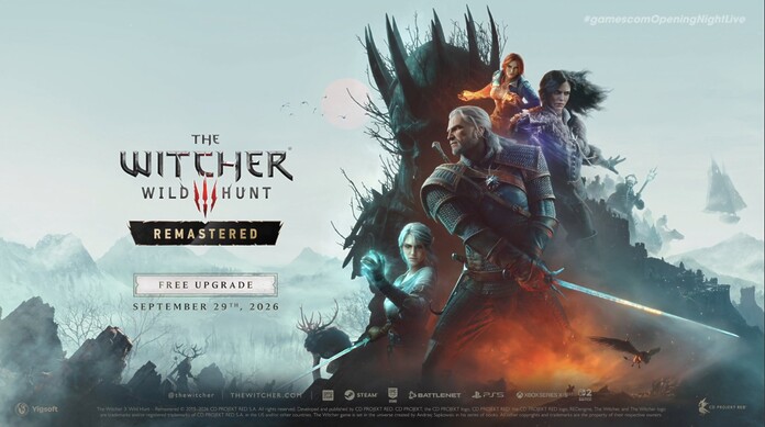 The Witcher 3: Wild Hunt Remastered saldrá el 29 de septiembre de 2026