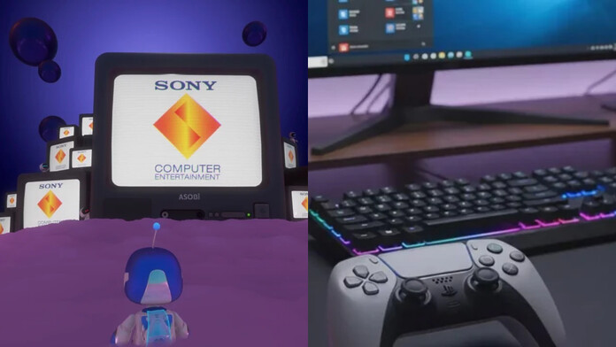 Avance de la emulación de PS5 en PC con EmK530 Equipo de PC ejecutando el emulador EmK530 de PlayStation 5 con Astro's Playroom en pantalla