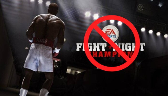 Logotipo de Fight Night junto al anuncio de la cancelación del reinicio por parte de Electronic Arts