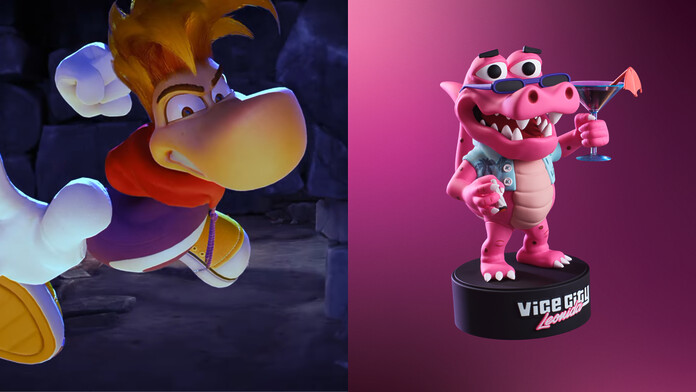 Rayman junto a la caja de la Vice City Collection de GTA 6