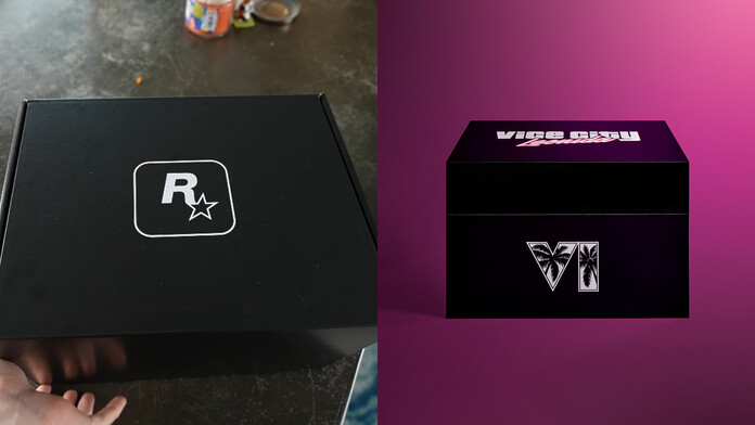Caja promocional de GTA 6 enviada a creadores de contenido junto a la Vice City Collection de 399,99 dólares