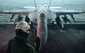 Ace Combat 8: Wings of Theve en PS5 durante un combate aéreo
