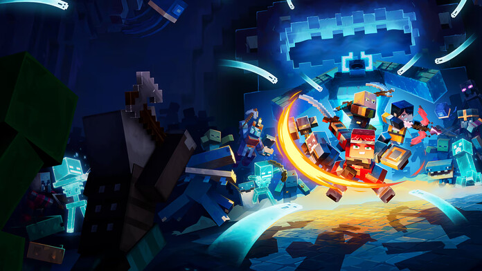 Minecraft Dungeons II ejecutándose en Xbox Series X durante un combate