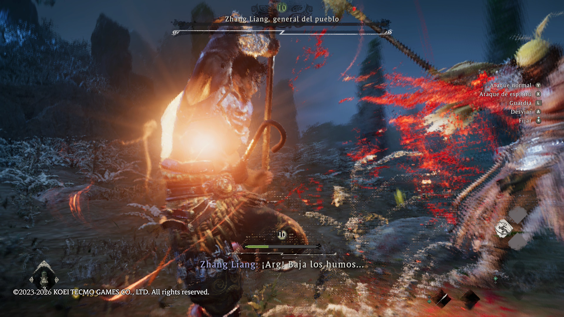 Enfrentamiento contra un jefe en Wo Long: Fallen Dynasty Complete Edition