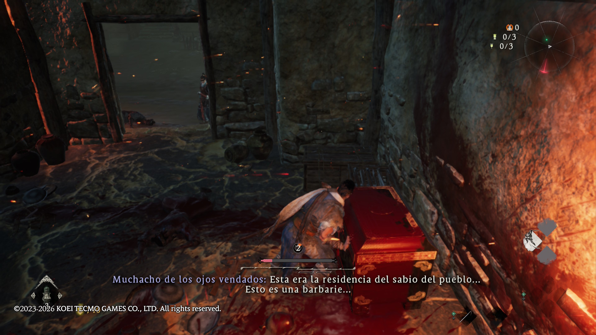 Pantalla de progresión y atributos del personaje en Wo Long: Fallen Dynasty