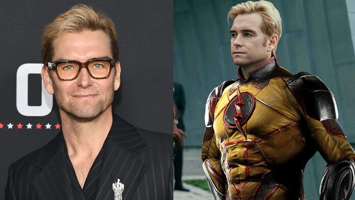 Antony Starr junto a una representación de Reverse Flash, en el contexto de las peticiones de los fans para el DCU