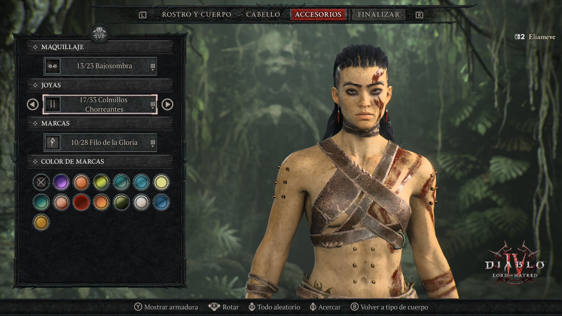 Un editor de personaje muy variado.