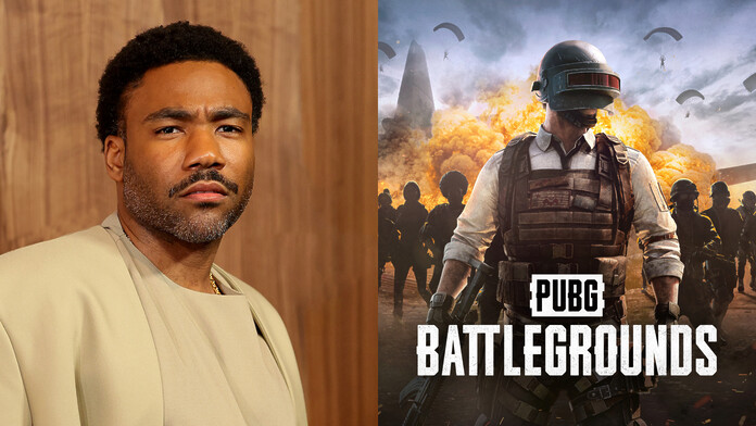 Donald Glover junto al logotipo de PUBG y el de Netflix, en el anuncio de la serie de acción real