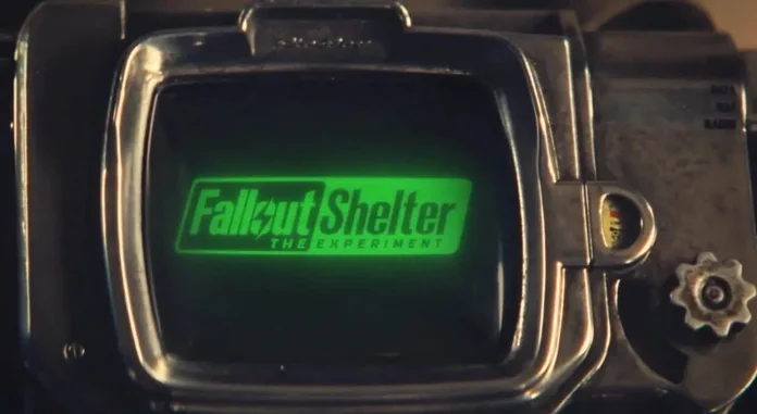Pip-Boy junto al logotipo de Fallout Shelter: The Experiment y la fecha de estreno en Prime Video