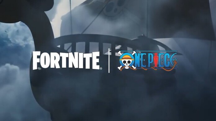 Luffy y la tripulación del Sombrero de Paja junto al logotipo de Fortnite, en el anuncio de su colaboración