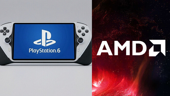 La rumoreada PS6 portátil y su ventaja con RDNA 5 Representación de una PS6 portátil junto al logotipo de RDNA 5 y el de AMD