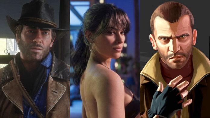 Lucia de GTA VI y la inspiración real detrás del personaje Lucia Caminos junto a Arthur Morgan de Red Dead Redemption 2 y Niko Bellic de GTA IV