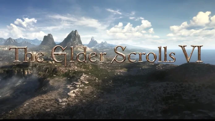 Paisaje de Hammerfell junto al logotipo de The Elder Scrolls VI y la mención al subtítulo Sentinel