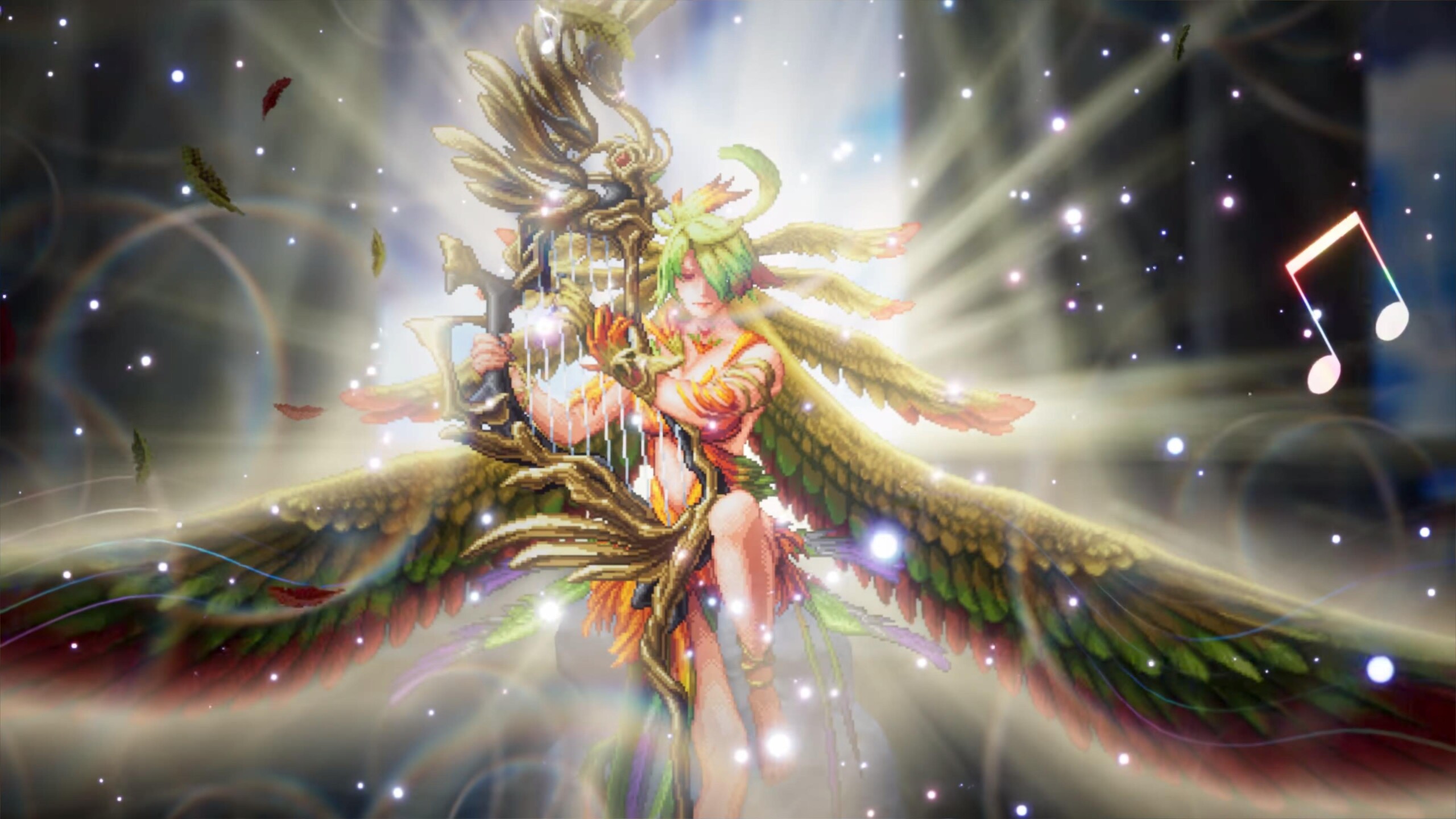 Una invocación ejecuta un ataque durante un combate de Final Fantasy Resonance
