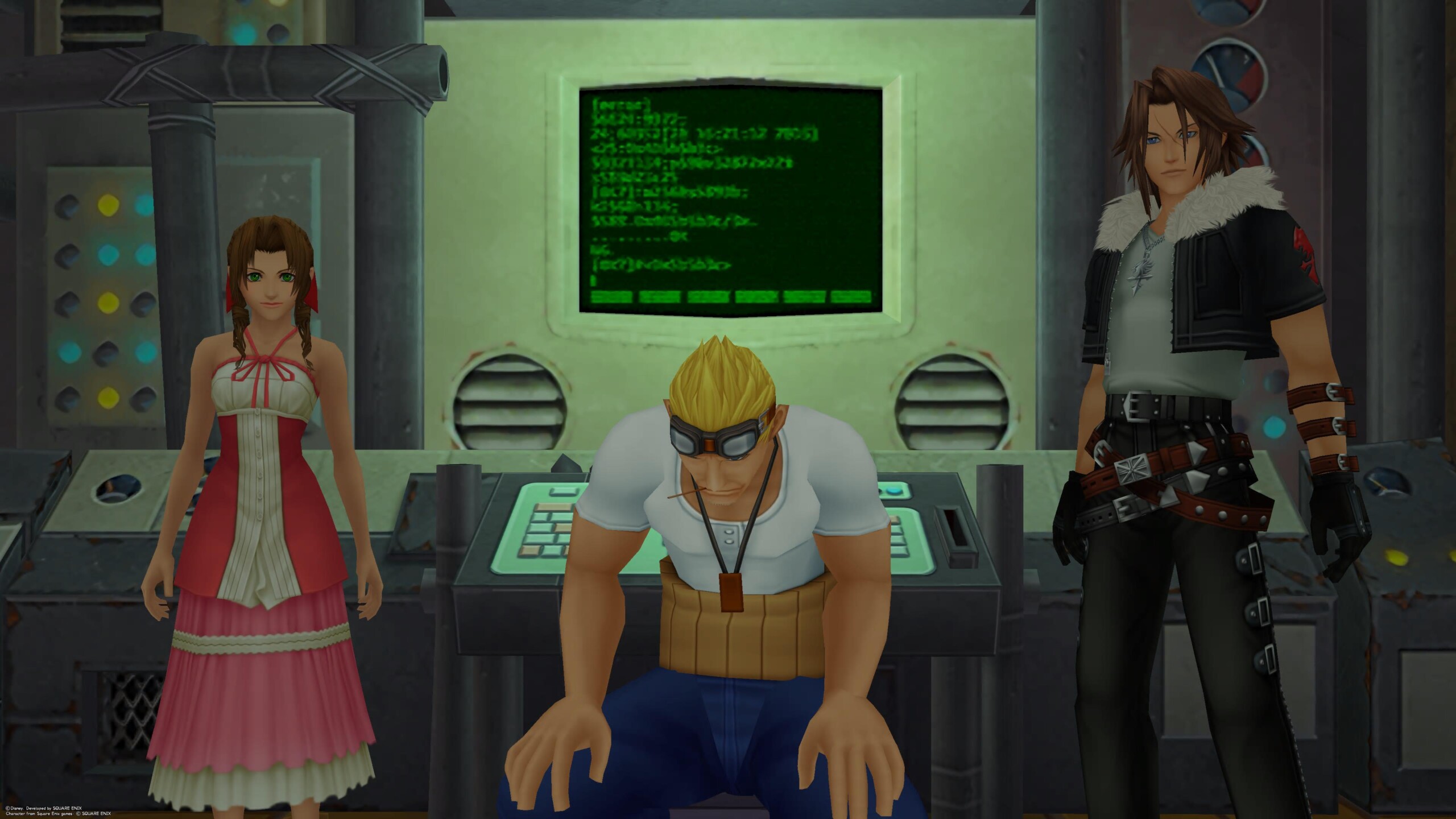 Aerith, Cid y Squall de Final Fantasy