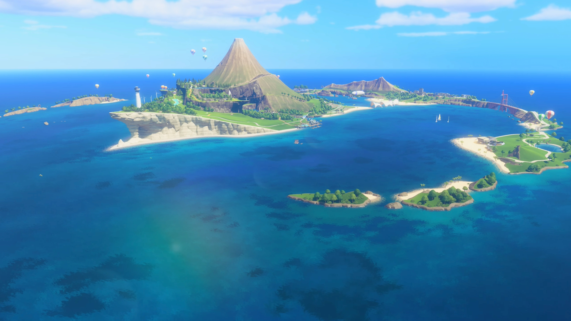Personajes de Nintendo Switch Sports Resort practicando diferentes deportes