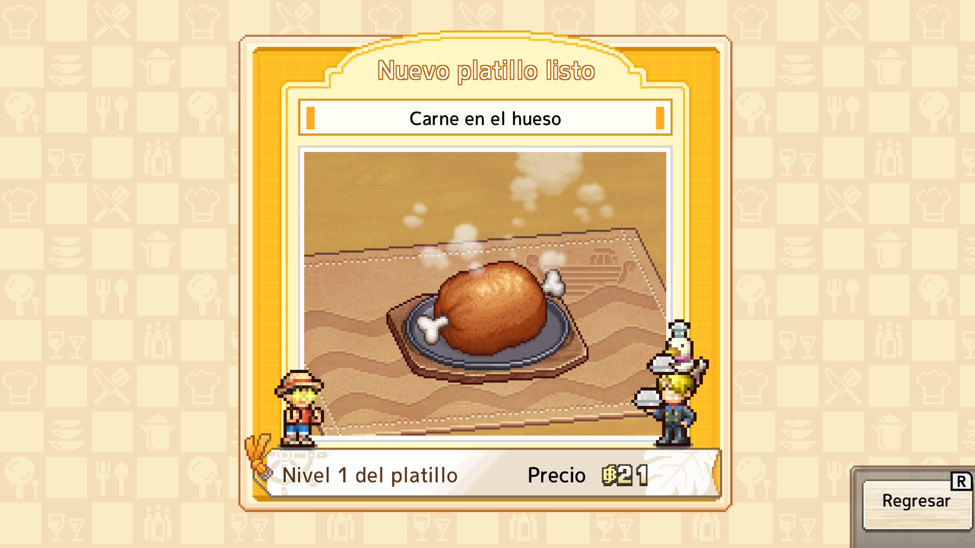 Platos y recetas disponibles en ONE PIECE: Grand Gourmet