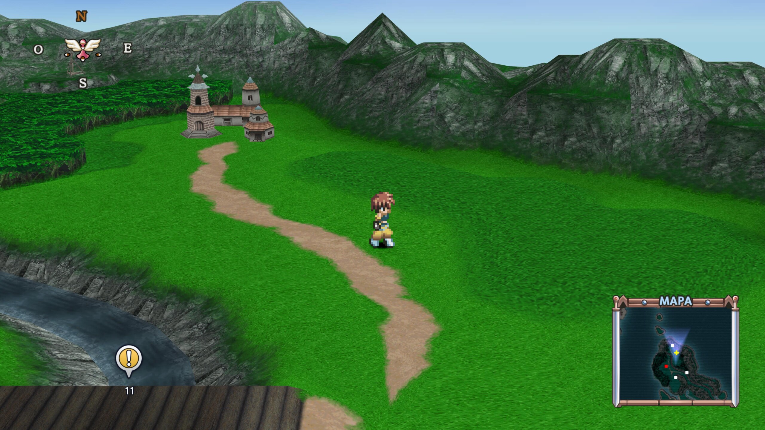 Reid explora el mapamundi de Tales of Eternia Remastered